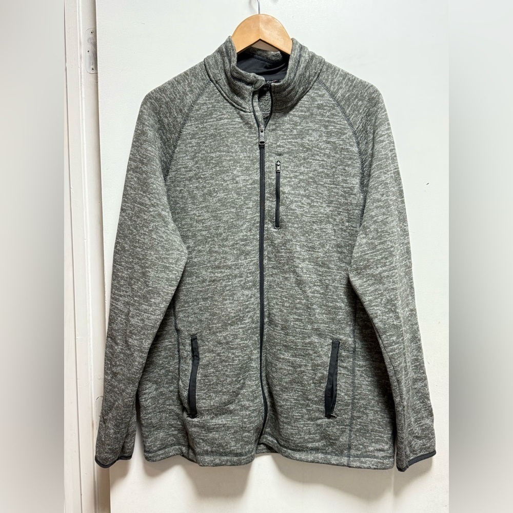 Swiss Tech Men's Heathered Gray Zip-Up Sweater Size L